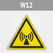 Знак W12 «Внимание! электромагнитное поле» (металл, сторона 200 мм)